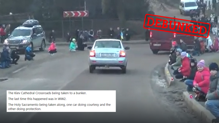 People on social media have been sharing a video they say shows a convoy transporting religious relics from Kyiv cathedral to a bunker amid heightened Russian military pressure on the Ukrainian capital. But turns out, the video was filmed several years ago.